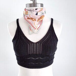 House of Harlow Quinn Crochet Tank Top XS Black